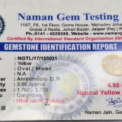 Siloni Pukhraj Stone – Natural Certified 